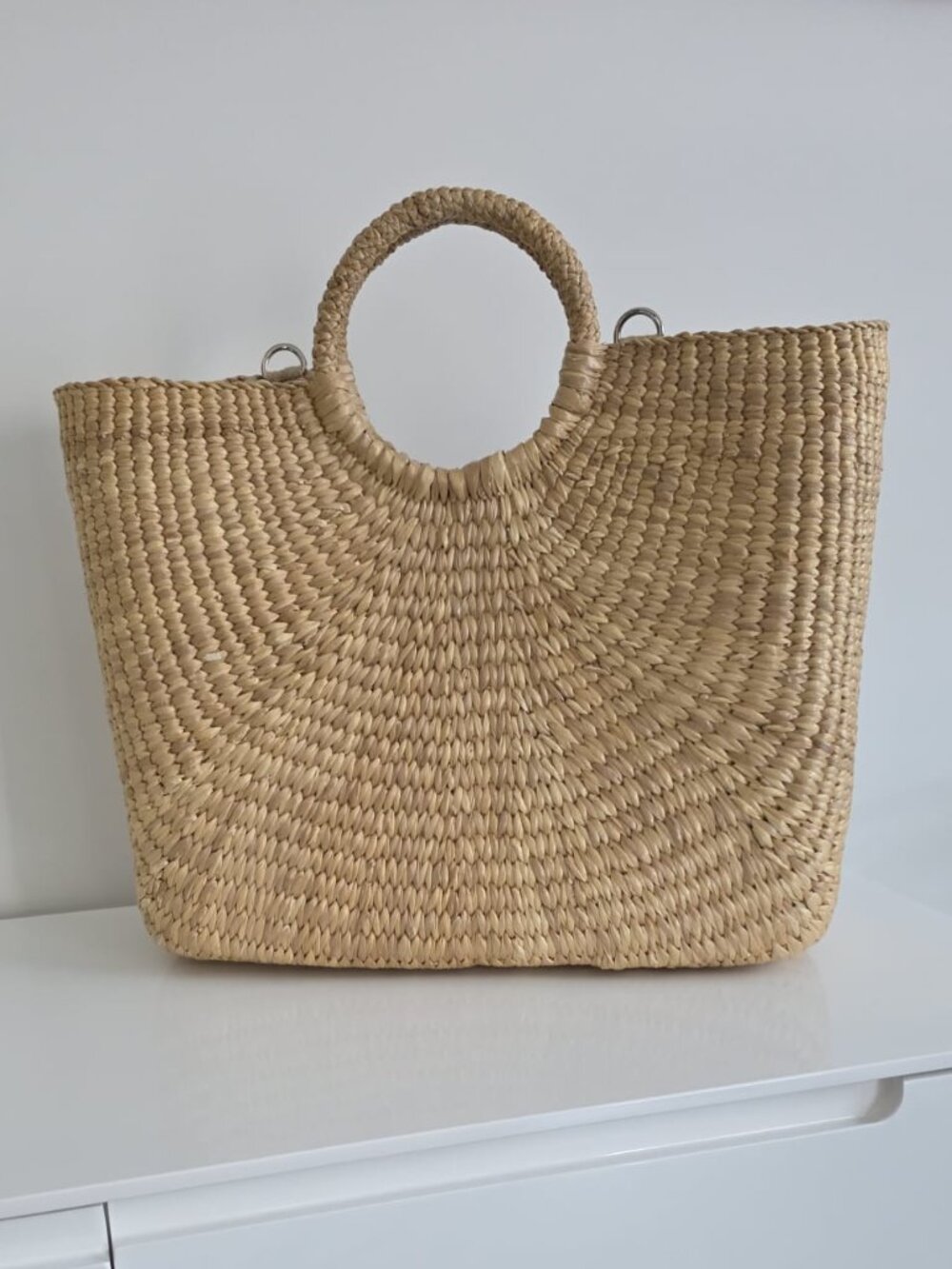 SEA&GRASS Structured Straw Bag Woven Tote Boho Summer Beach Lined - Picture 7 of 13